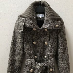 Calvin Klein wool blend long coat size 2